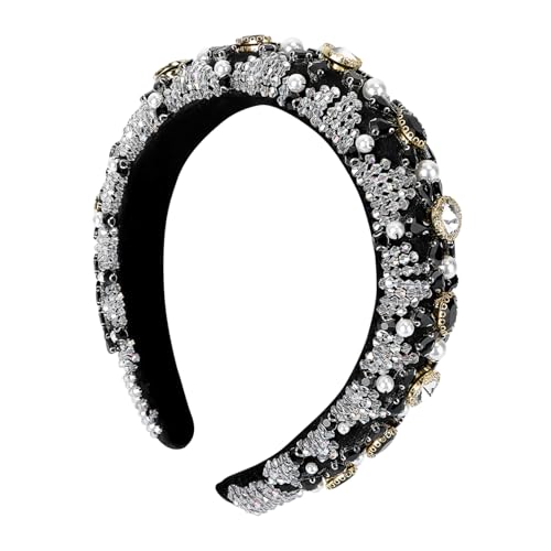 VICASKY Haarreif mit Perlen und Strass für Hochzeit Braut Haarschmuck Damen Festliche Stirnbänder Vintage Kopfschmuck für Party und Besondere Anlässe von VICASKY