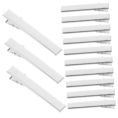 VICASKY Haarschleifenklammern Silberne Alligator Haarspangen Metall Haarclips Für DIY Bastelprojekte Friseurzubehör Für Damen Und Mädchen von VICASKY