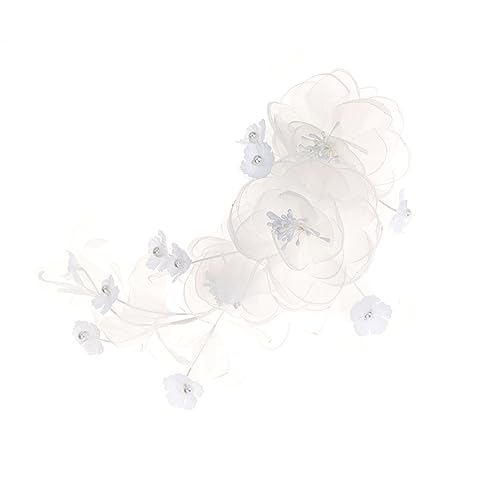 VICASKY Haarschmuck für Damen Eleganter Weißer Chiffon Haarkamm Perfektes Accessoire für Hochzeiten Partys und Besondere Anlässe Leicht und Bequem von VICASKY