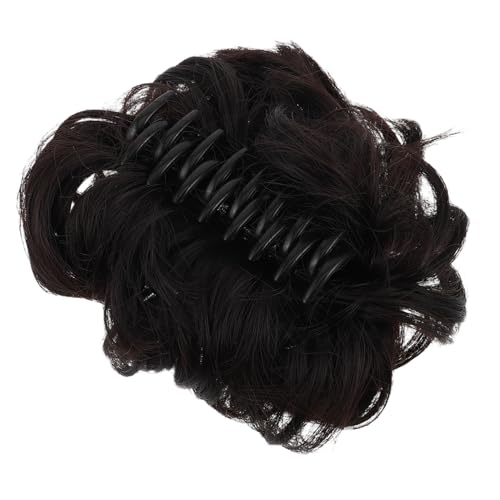 VICASKY Haarspange Aus Seidenblumenknospen Haarknotenverlängerungen Für Frauen Gefälschter Haarknoten Messy-bun-haarspange Clip in Unordentlichem Brötchen Black Hochtemperaturdraht von VICASKY