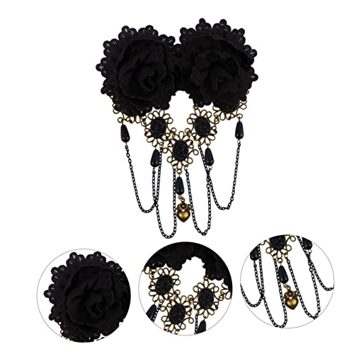 VICASKY Haarspange Damen Kleiner Kopfbedeckung Spitzen Design mit Blumen Elementen für Hochzeiten Partys und Halloween Vintage Haarnadel für Frauen von VICASKY