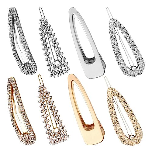 VICASKY Haarspangen mit Strasssteinen 8 Stück Haarnadeln für Damen und Mädchen Rutschfest Bunt Haarschmuck für Verschiedene Frisuren von VICASKY
