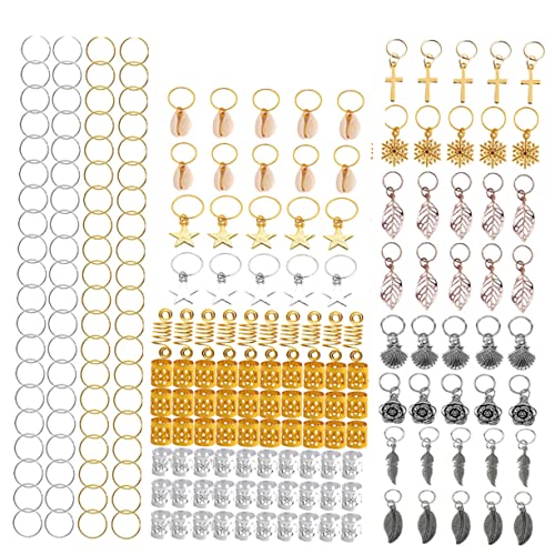 VICASKY 220stücke Haarteil-anhänger Dreadlock-anhänger Haar-kopfschmuck Verschiedene Farben Für Festivals Und Partys Leicht Und Dekorativ Geeignet Für Langes Kurze Lockige Glattes von VICASKY