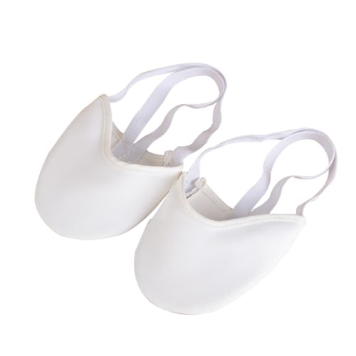 VICASKY Halbsohle Tanzschuhe Damen Weiß Professionelle Ballettschläppchen mit Dehnbarem und Rutschfester Sohle Halboffene Zehen für Modern Dance Ballett und Rhythmische von VICASKY