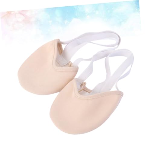 VICASKY Halbzehensohle Ballettschuh aus Gestrickter Baumwolle Halboffene Tanzschuhsocke mit Doppeltem Elastikband Dehnbarem Canvas und Genähter Sohle für Ballett und Rhythmische von VICASKY