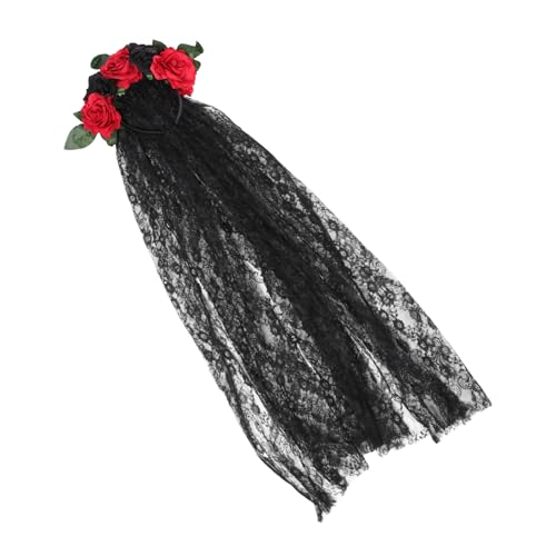 VICASKY Halloween Gothic Haarkranz mit Lebensechten Rosen und Elegantem Spitzen Schleier und Bequem Vielseitiges Festival und Cosplay Accessoire für Damen für Halloween und Hochzeiten VICASKY Halloween Gothic Haarkranz mit Lebensechten Rosen und Elegantem Spitzen Schleier und Bequem Vielseitiges Festival und Cosplay Accessoire für Damen für Halloween und Hochzeiten von VICASKY