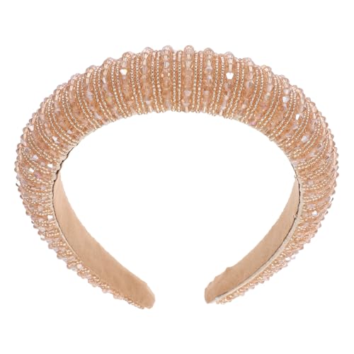 VICASKY Handgefertigtes Haarband mit Perlen für Eleganter Gepolsterter Haarreif im Barockstil für Make Up und Partys Bequem und Leicht von VICASKY