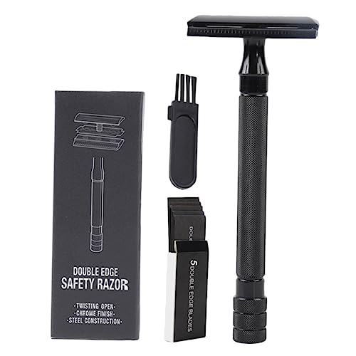VICASKY Handrasierer Satz Alter Stil Sicherheitsrasierer mit Doppelseitigen Klingen Tragbar für Gesicht und Körper Aufbewahrungsbox von VICASKY
