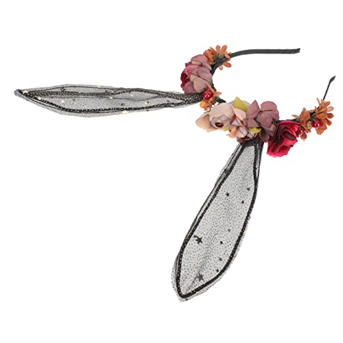 VICASKY Haarband Mit Hasenohren Und Blumen Für Party Kostüm Accessoire Für Geburtstage Cosplay Weihnachts Und Maskenball Anlässe von VICASKY