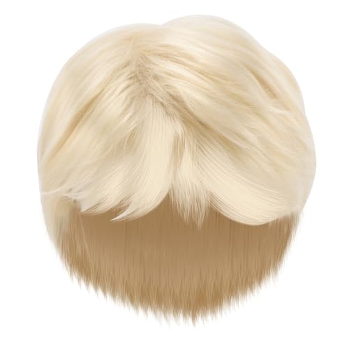 VICASKY Herren Goldene Kurze Perücke Aus Synthetischem Haar Für Cosplay Kopfbedeckung Party Hochzeit Tägliche Nutzung von VICASKY