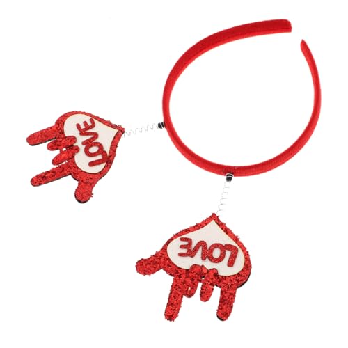 VICASKY Herz Stirnband Mit Roten Pailletten Liebesform Kopfbedeckung Für Valentinstag Party Accessoires Geburtstag Fotokleidung von VICASKY