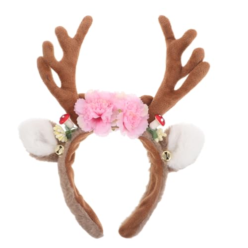 VICASKY Hirschgeweih-stirnband Für Weihnachtsparty Festliches Haaraccessoire Mit Blumen Geeignet Für Junge Mädchen Und Erwachsene Für Fotoshootings Und Festliche Kostüme von VICASKY