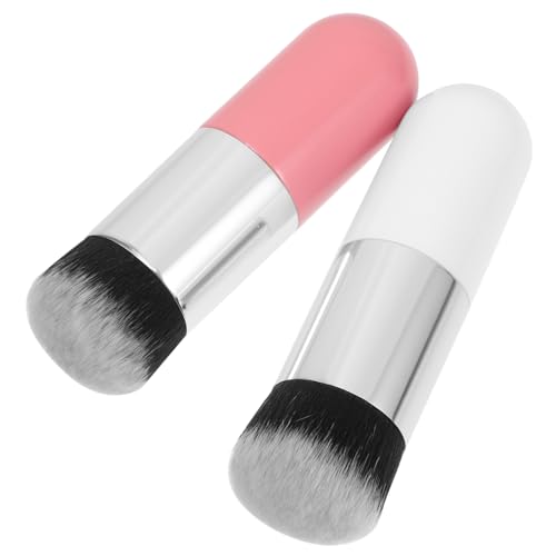 VICASKY 2stücke Schminkpinselset Mit Foundation-rougepinsel Make-up-tool Für Damen Kosmetikpinsel Aus Synthetikhaar Mit Flauschigem Puderpinsel Für Foundation von VICASKY