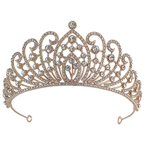 VICASKY Hochzeit Krone Braut Tiara mit Kristallen Barock Stil Haarschmuck Accessoire für Braut Fotografie und Partys Angenehm zu Weiße Farbvariante von VICASKY