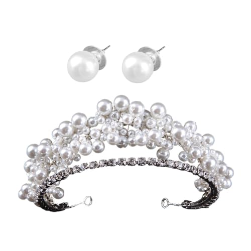 VICASKY Hochzeitsschmuck Set mit Perlen Design Ohrringe und Haarschmuck für Braut und Hochzeitsfeier Leicht und Langlebig Romantisches Accessoire für Damen von VICASKY
