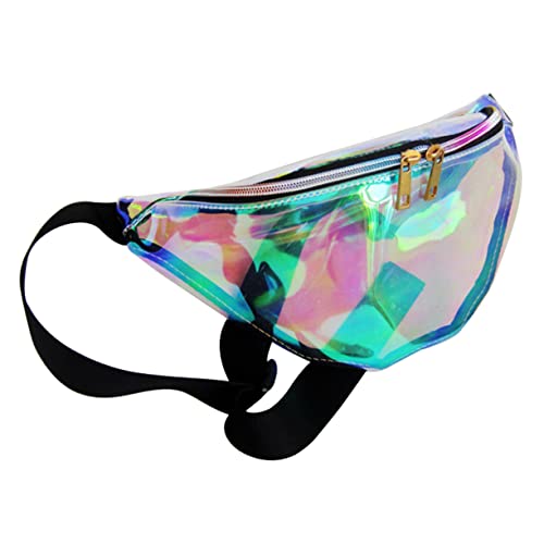 VICASKY Holografische Hüfttasche für Frauen Einstellbare Bauchtasche mit Reißverschluss für Jogging Radfahren Reisen und Fitnessaktivitäten Transparente Sporttasche für Schlüssel von VICASKY