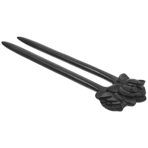 VICASKY Holz Haarnadeln U-förmige Doppelnadel Traditionelle Chinesische Haarstäbe Für Frauen Haargabeln Mit Lotusblumen Motiv Für Hanfu-accessoires Retro-haaraccessoires von VICASKY