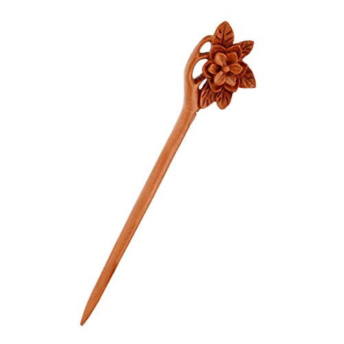 VICASKY Holz Haarstab Mit Blumen-design Retro Haarnadel Aus Geschnitztem Holz Langlebig Und Leicht Für Frauen Für Partys Und Kostümbälle Kopfschmuck Für Verschiedene Anlässe von VICASKY