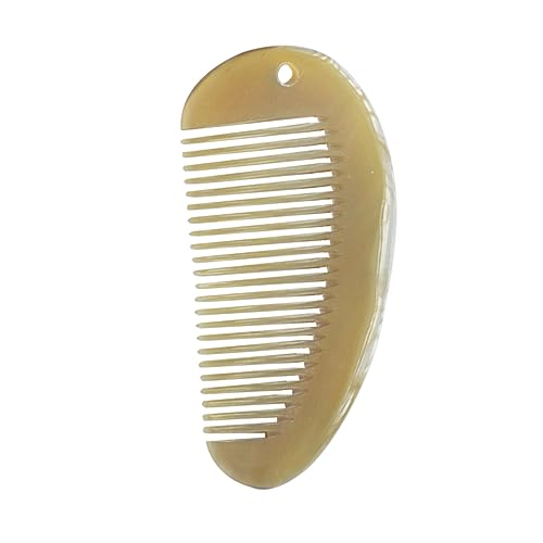 VICASKY Horn Antistatischer Piercing Kamm für Massage Tragbarer Haarpflegekamm mit Breiten Zähnen für Männer und Frauen von VICASKY