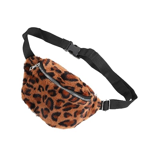 VICASKY Faux Fur Bauchtasche Für Verstellbare Umhängetasche Im Leopardenmuster Mit Reißverschluss Einfache Schultertasche Für Festival Shopping Und von VICASKY