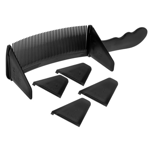 VICASKY Kamm Männer Professional Gebogen Teil Für Gezahnt Mischen Clipper Barbier Kämme Bußgeld Styling Verdünnung Abschied Entwirren Lockig Black Plastik von VICASKY