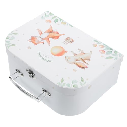 VICASKY Kinderhandgepäck Koffer aus Papierboard Dekorative Aufbewahrungsbox für Schreibwaren Leichter Tragbarer DIY Handkoffer für Mädchen Geschenkbox für Geburtstag und Hochzeit von VICASKY