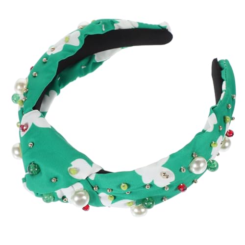 VICASKY Kleeblatt-stirnband Für St Patrick Day Kleeblatt-haarband Mit Zarten Perlen Grünes Haaraccessoire Verstellbar Für Festivals Und Partys von VICASKY
