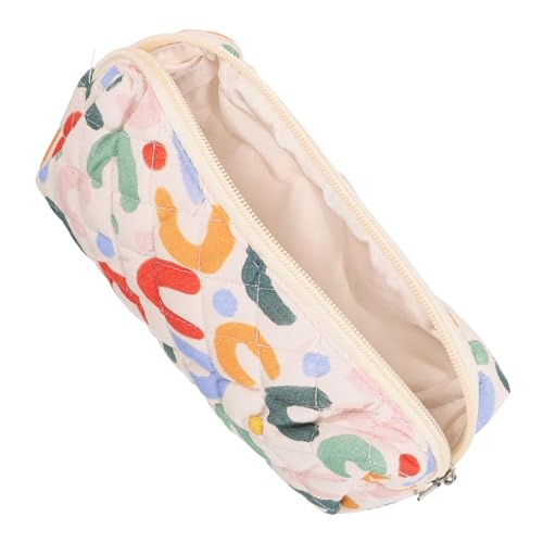 VICASKY Kleine Kosmetiktasche Mit Reißverschluss Make-up-Tasche Aus Baumwollstoff Tragbare Ordnertasche Für Damen Für Lippenstifte Schreibwaren Und Toilettenartikel von VICASKY