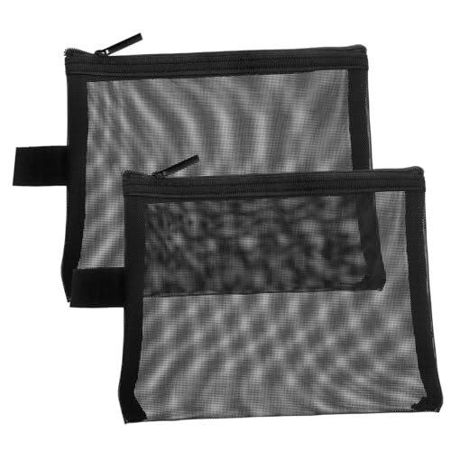 VICASKY 2 Stück Mesh Kosmetik Taschen Nylon Make Up Tasche Kulturbeutel für Damen Transparente Toilettenartikel Aufbewahrung Tragbar für Reisen und Camping von VICASKY
