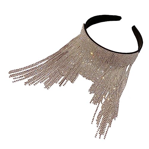 VICASKY Kopfschmuck Damen Haarband Mit Strasssteinen Und Quaste Haarschmuck Schickes Und Stilvolles Kopfschmuck Für Mädchen Und Damen von VICASKY