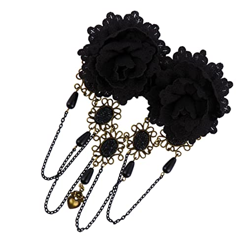 VICASKY Kopfschmuck Mit Spitzen Und Blumendesign Damen Haarspange Party-accessoire Schwarz VICASKY Kopfschmuck Mit Spitzen Und Blumendesign Damen Haarspange Party-accessoire Schwarz von VICASKY