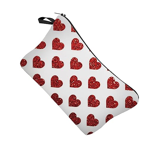 VICASKY Kosmetiktasche Herzform Digitaldruck Reißverschluss Aufbewahrungstasche Für Reise Fitnessstudio Camping Kosmetiketui Leicht Tragbar Langlebig Kosmetikzubehör Kosmetiktasche von VICASKY