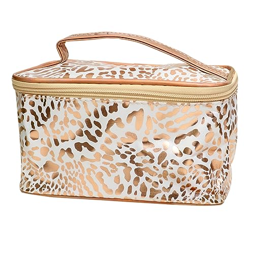 VICASKY Kosmetiktasche Damen Große Kapazität Leopardenmuster Make Up Aufbewahrungstasche Reise Organizer mit Reißverschluss Multifunktionale Handtasche für Damen von VICASKY