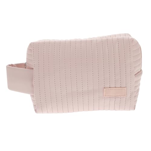 VICASKY Kosmetiktasche aus PU Leder Große Kapazität wasserdichte Makeup Organizer mit Reißverschluss Tragbare Handtasche für Damen Rosa Aufbewahrung für Kosmetik und Alltagsgegenstände von VICASKY