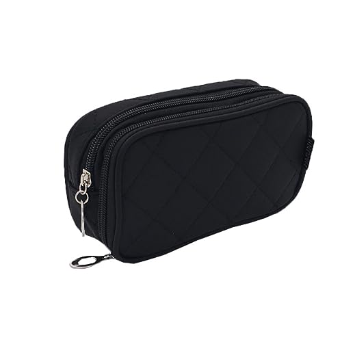 VICASKY Makeup Tasche Damen Praktische Kosmetiktasche Für Reisen Große Kapazität Schwarz Mit Reißverschluss Für Kosmetik Und Toilettenartikel Vielseitig Als Stiftetasche Nutzbar von VICASKY