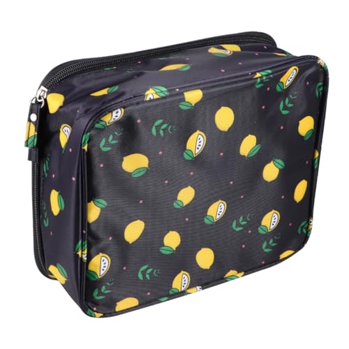VICASKY Kosmetiktasche für Große Kapazität Tragbar Stilvolles Design Zitronenmuster Organizer für Kosmetik und Toilettenartikel für Reisen Urlaub Büro von VICASKY