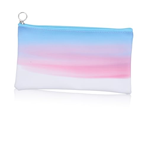 VICASKY Kosmetiktasche mit Reißverschluss Multifunktionale Aufbewahrungstasche für Lippenstift und Kleingeld Tragbare Make Up Tasche für Damen Praktischer Reisebeutel in Farbverlauf Blau von VICASKY