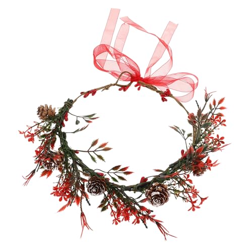 VICASKY Kranz Haar Accessoires Prinzessin Königin Fröhliches Rosa Modernes Weihnachtskranz Stirnband Weihnachten Frauen Wenn Perlenreif Form Haar Accessoires Für Mädchen Dunkelviolettes von VICASKY