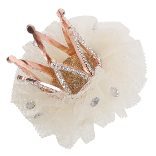 VICASKY Krone Haarclip Für Junge Mädchen Strand-design Mit Strass Süßer Haarclip Für Mädchen Beige Haaraccessoires Für Prinzessinnen Und Besondere Anlässe von VICASKY