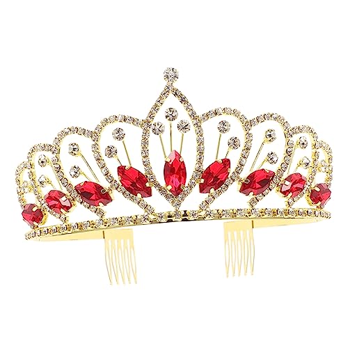 VICASKY Krone Kopfschmuck Braut- Party Königlich Vermissen Tiara Hochzeit Kronen Haarschmuck Für Die Braut Prinzessin Junggesellin Brautschmuck Mutter Damenkrone Rot Strasssteine VICASKY Krone Kopfschmuck Braut- Party Königlich Vermissen Tiara Hochzeit Kronen Haarschmuck Für Die Braut Prinzessin Junggesellin Brautschmuck Mutter Damenkrone Rot Strasssteine von VICASKY