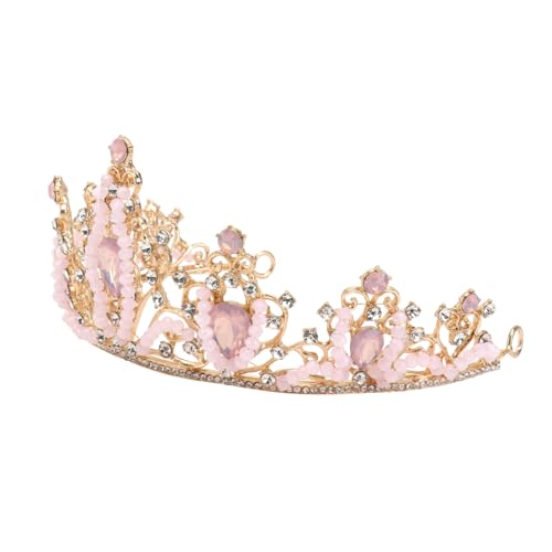 VICASKY Krone Mädchen Tiara Mit Strass Glitzer Rosa Design Stirnband Für Junge Mädchen Geburtstag Kopfbedeckung Leicht Und Tragbar von VICASKY