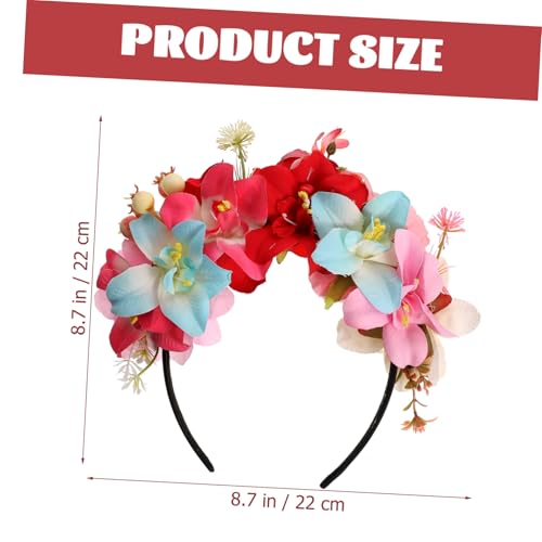 VICASKY Künstlicher Blumenkranz Haarschmuck Frauen Simulierter Blumen Haarreif Komfortabel Eleganter Party Kopfschmuck für Hochzeit Fotoshooting und Festliche Anlässe von VICASKY