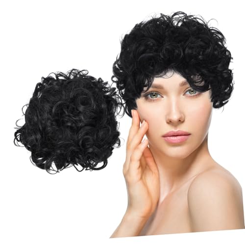 VICASKY Kurz Gelockte Perücke mit Fransen für Damen Synthetische Natürlich Aussehende Geschichtete Wellen Verstellbare Träger Bequeme Kurzhaar-perücke für Alltag und Festliche Anlässe von VICASKY