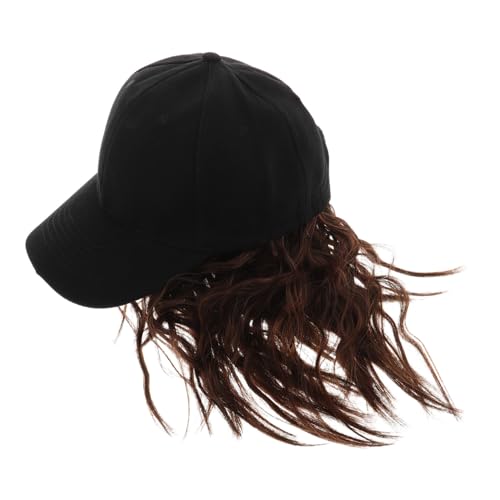 VICASKY Kurze Lockige Perückenkappe Für Damen Integriertes Baseballkappendesign Einfache Haarstyloption Für Reisen Und Partys Bequeme Haarkappe Mit Synthetischem Haar von VICASKY