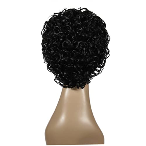 VICASKY Kurzhaarperücke Party Perücke Perücken Ms Kostümfrauen Lockige Perücke Für Damen Frauen Kurze Lockige Perücke Mode Frauen Perücke Schwarz von VICASKY