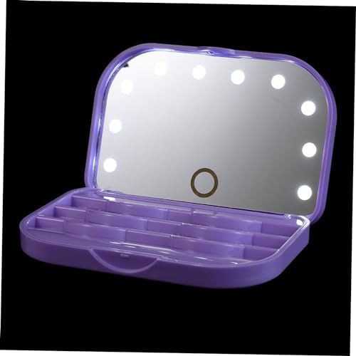 VICASKY LED Wimpern Organizer mit Spiegel und Licht Tragbare Wimpernverpackungsbox aus Abs Wimpernetui für Reisen und Zuhause von VICASKY
