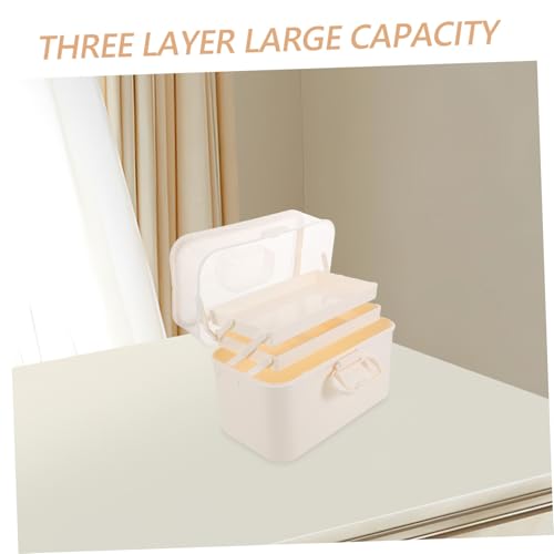 VICASKY Lagiger Faltbarer Organizer mit Ergonomischem Griff Großer Kapazität und Transparenter Abdeckung Multifunktionale Aufbewahrungsbox für Medizin Kosmetik Nagellack und Bastelbedarf von VICASKY