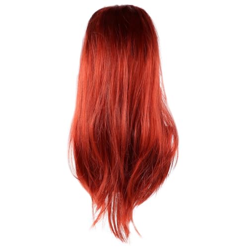 VICASKY 1stück Straight Punk Wig Für Halloween Cosplay Zubehör Rocker Perücke Leuchtendem Orange Vollkopf-haarsatz Für Partys Und Kostüme von VICASKY