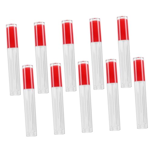 VICASKY 10stücke Leere Lipgloss Flaschen Transparentes Makeup Behälter Für Lippenöl Lippenfarbe Und Lipgloss Praktische Reisegröße Rot Für Frauen von VICASKY