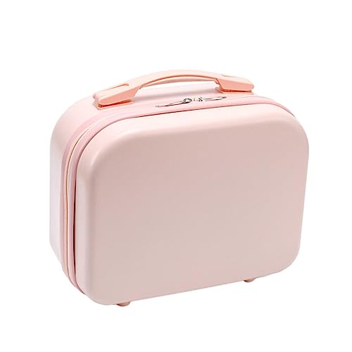 VICASKY Leichter Kosmetikkoffer aus Abs Tragbarer Makeup Organizer mit Elastischem Rückenschutz und Tragegriff Geräumiger Aufbewahrungskoffer für Damen Reise und Alltag Modisches Rosa von VICASKY